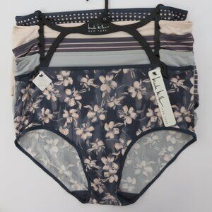 (#111) Nicole Miller 5-Pack Super Soft Full Brief Panties Size 1X